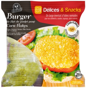 Chicken burgers with corn flake coating 1kg