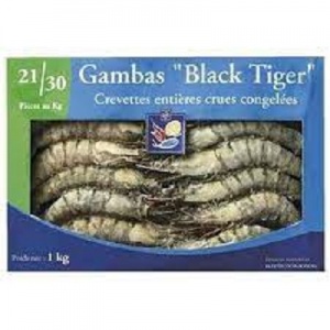 Black tiger prawns 20/30 800g