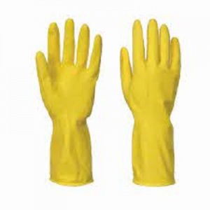Yellow rubber gloves large